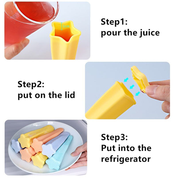 Star-shaped silicon popsicle molds (Pack of 4)