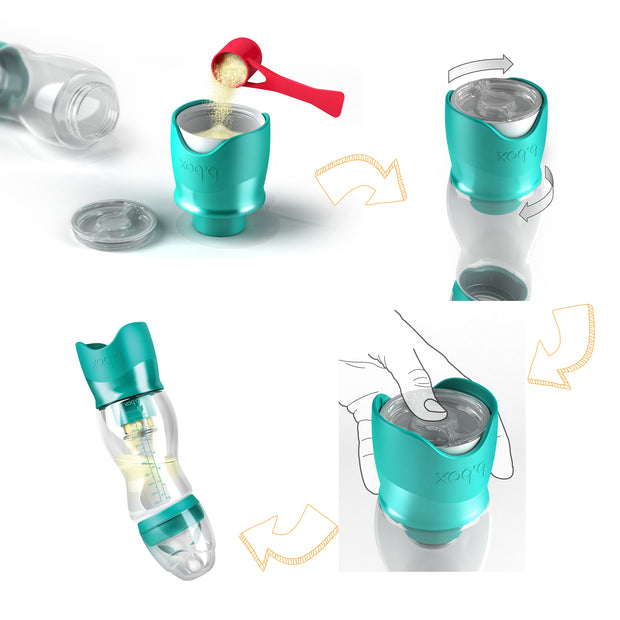b.box bottle with milk dispenser