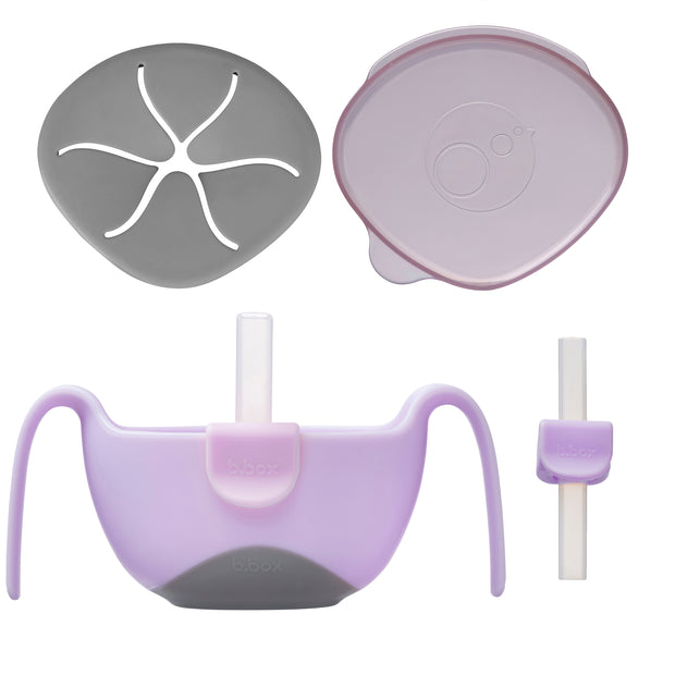 B.Box bowl + straw + snack trap + lid