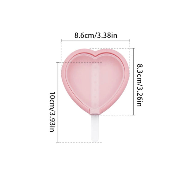Heart-shaped silicon popsicle molds (Pack of 2)