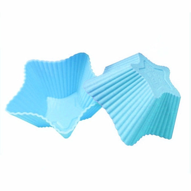 Star-shaped silicon cupcake molds (set of 6)