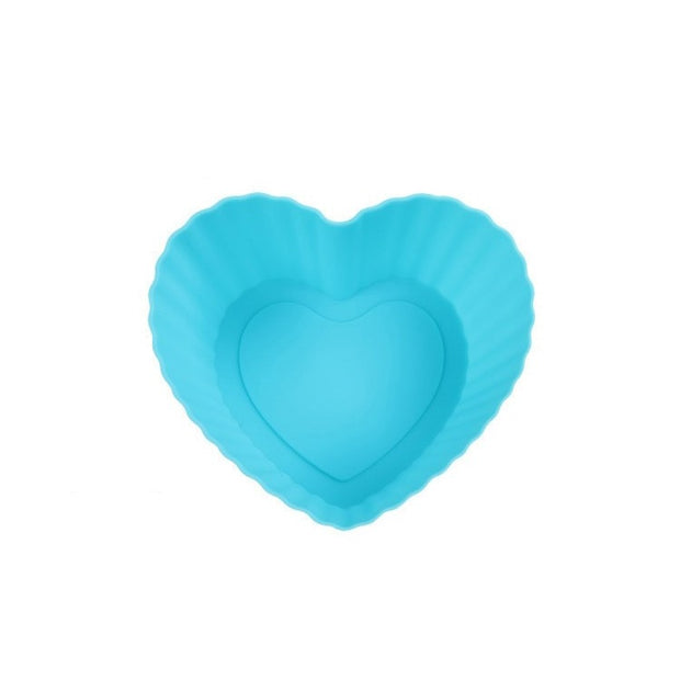 Heart-shaped silicon cupcake molds (set of 6)